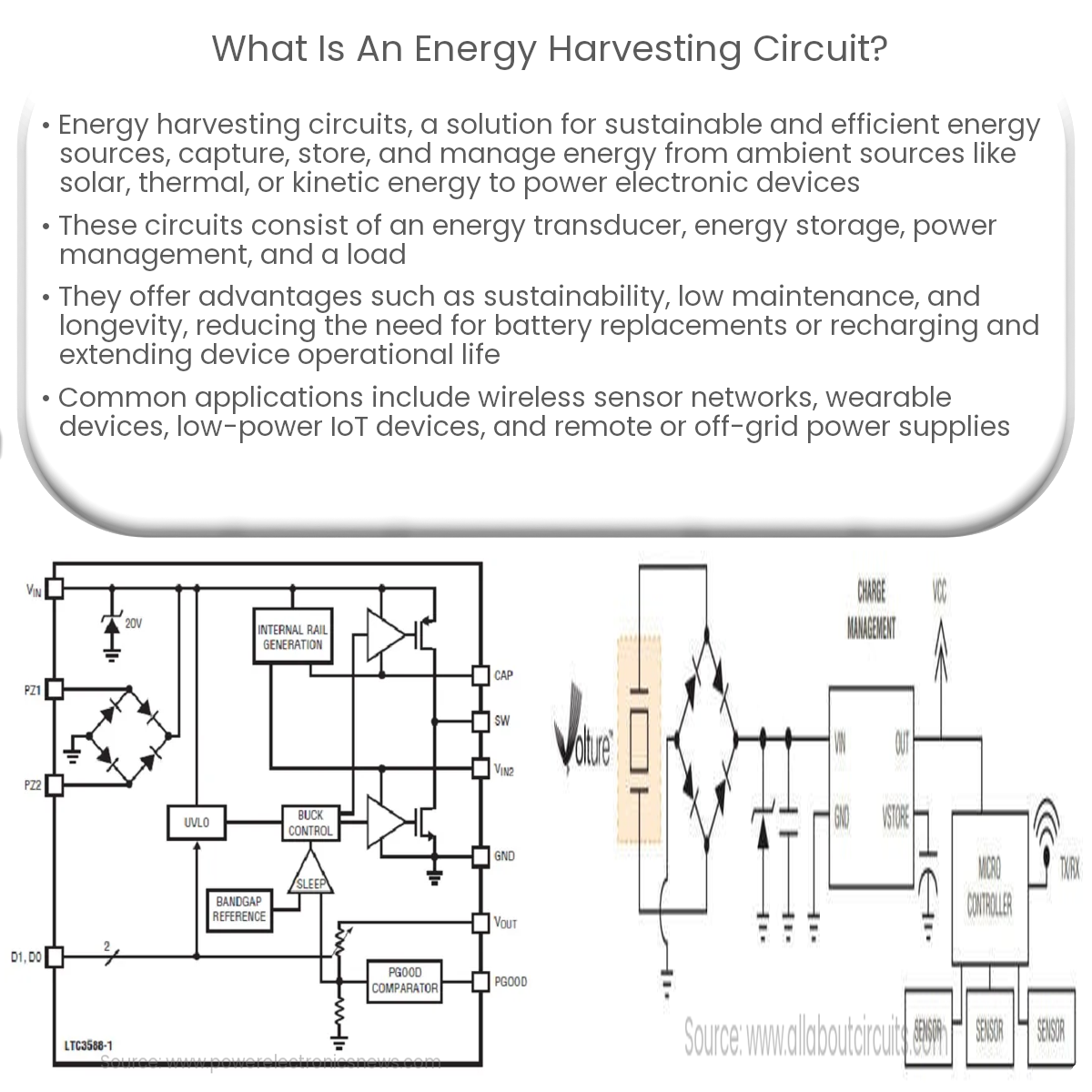 What is an energy harvesting circuit? Circuit Diagram