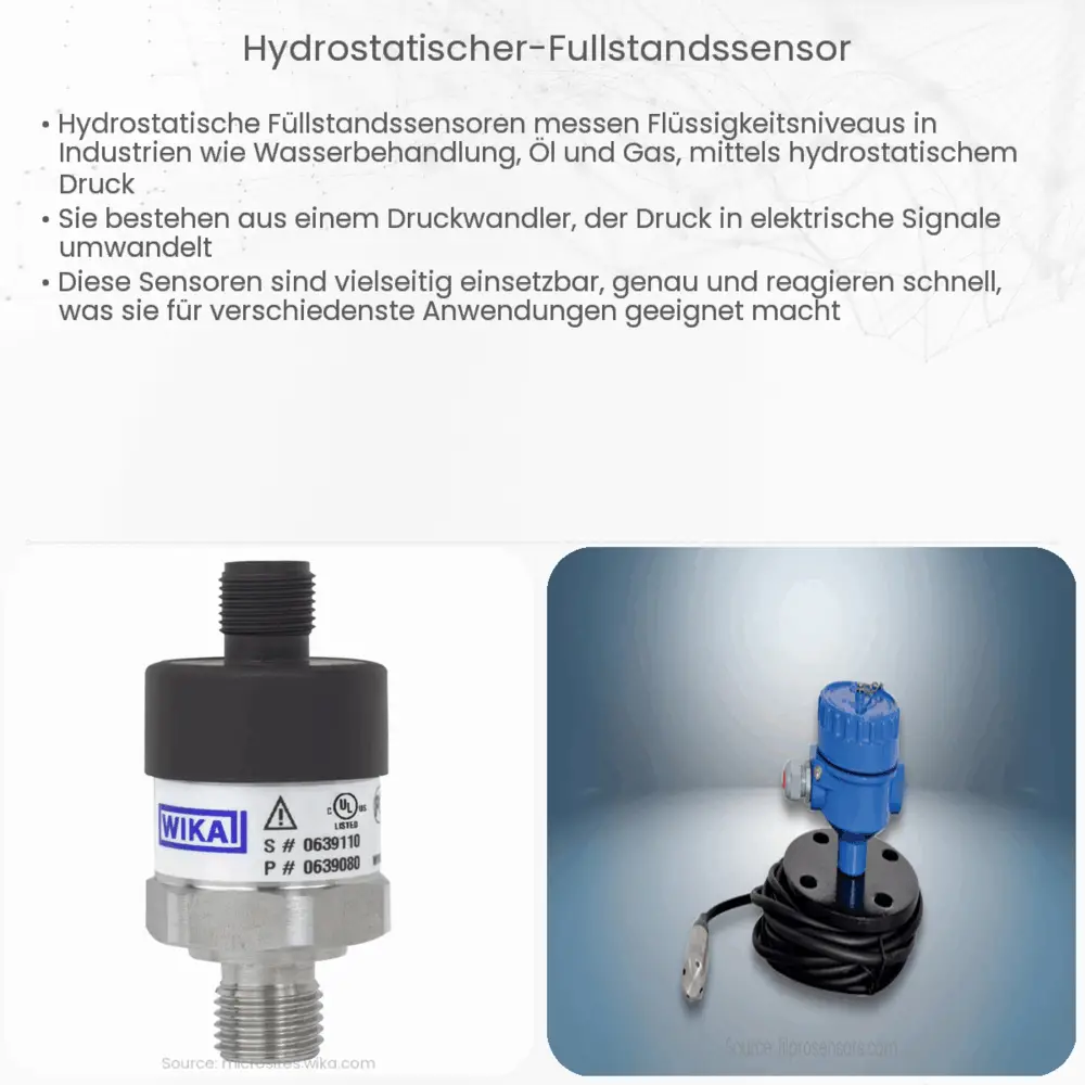 Hydrostatischer Füllstandssensor Wie es funktioniert, Anwendung & Vorteile
