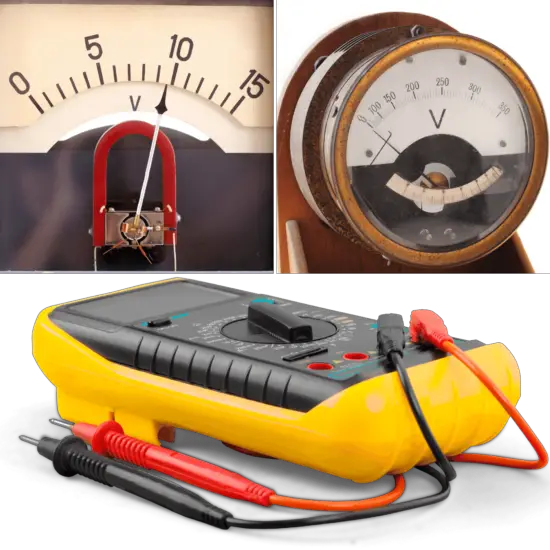 Analog and Digital Voltmeter Comparison Electricity