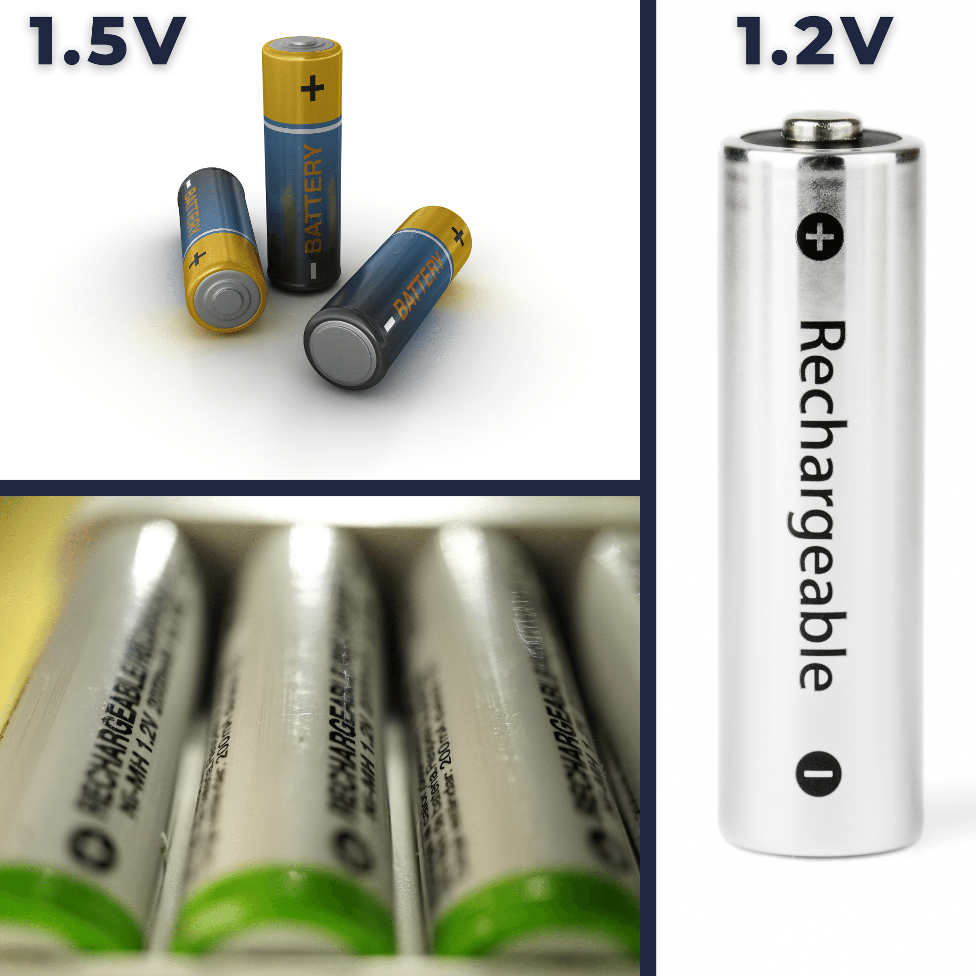 Why are alkaline batteries (AAA or AA) made to be 1.5V while rechargeables  are 1.2V?