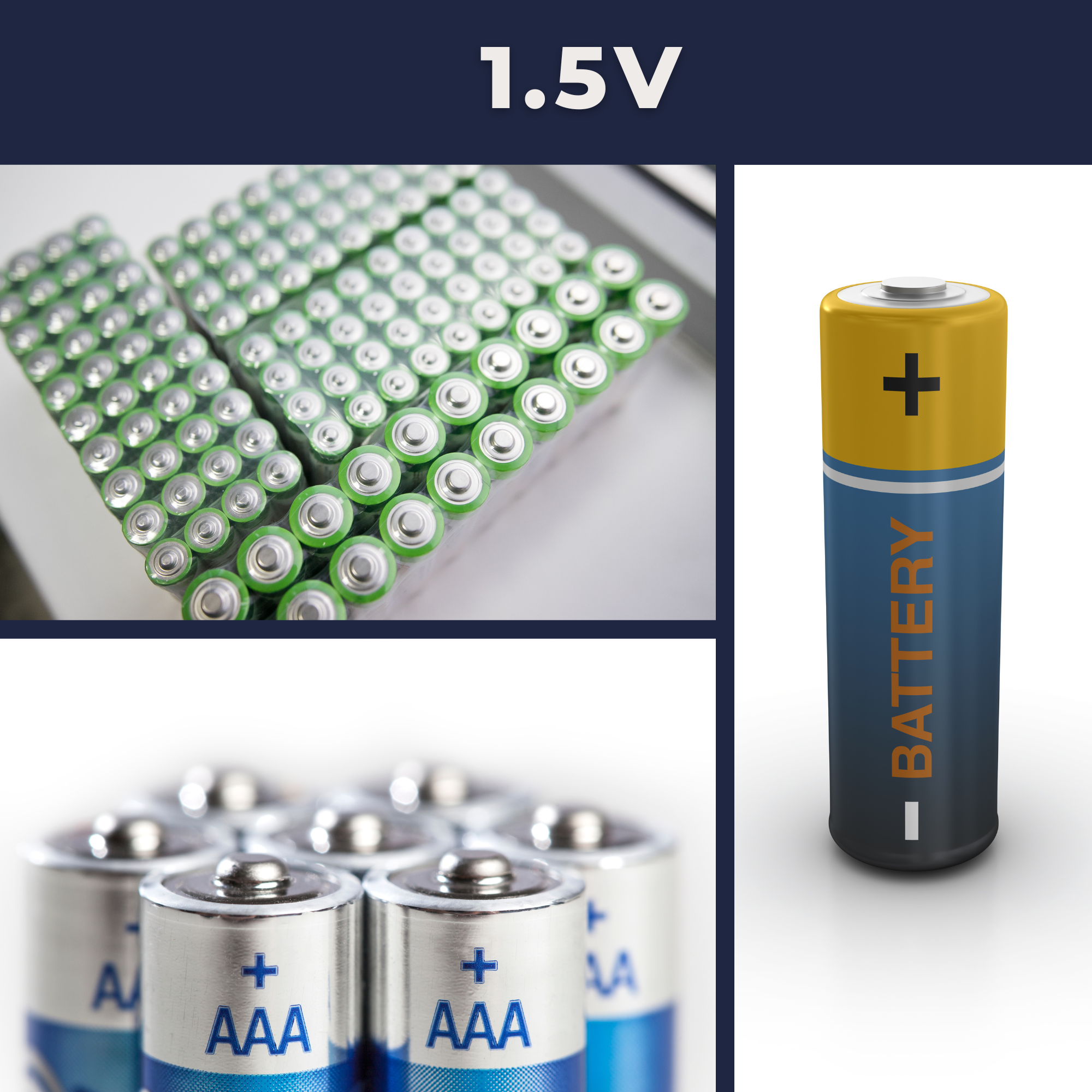 Set Of Batteries Of Different Sizes. AAAA, AAA, D, C And AA