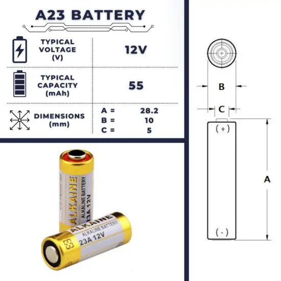 A23 battery - size, voltage, capacity