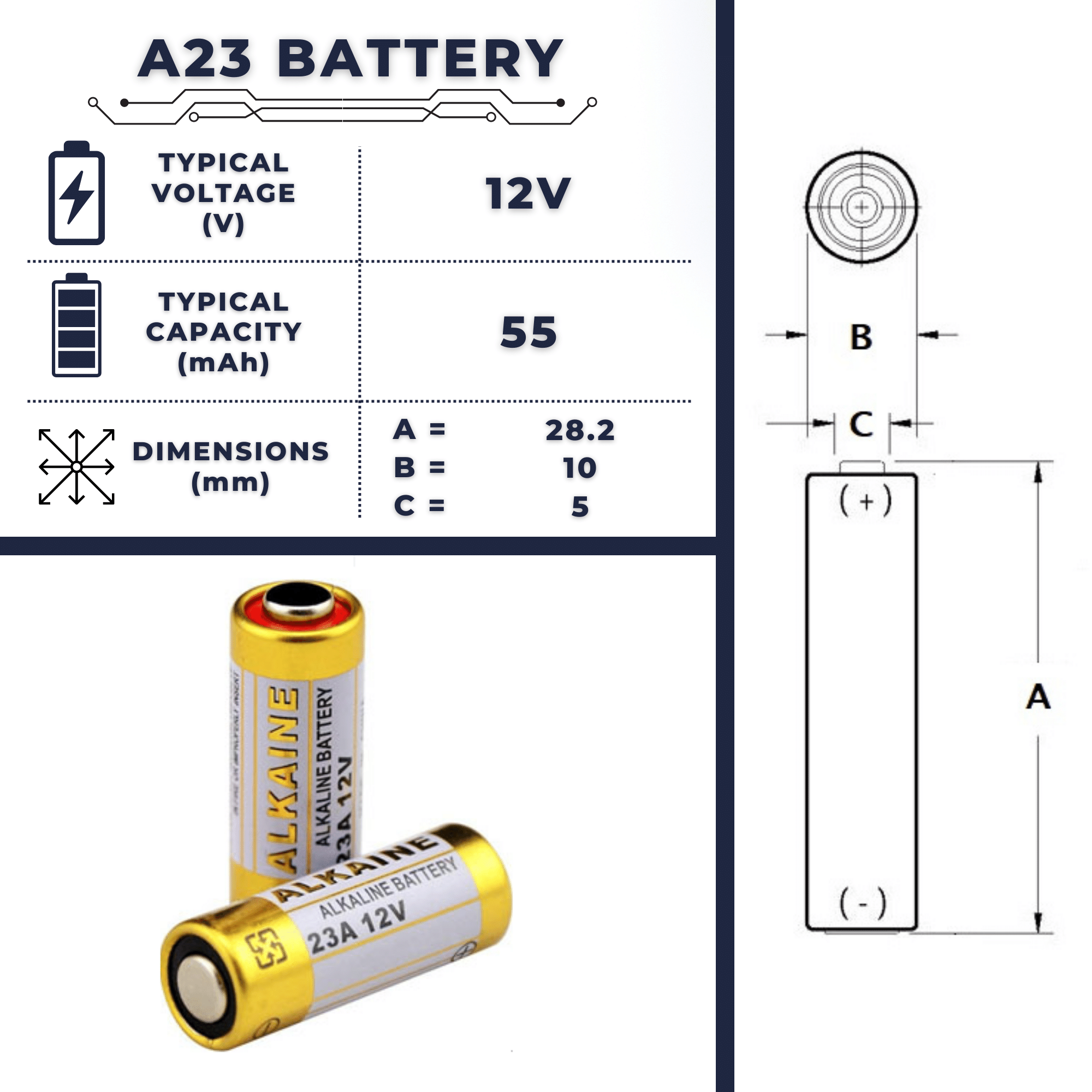 A23 Battery  Size, Voltage, Capacity, Advantage & Uses