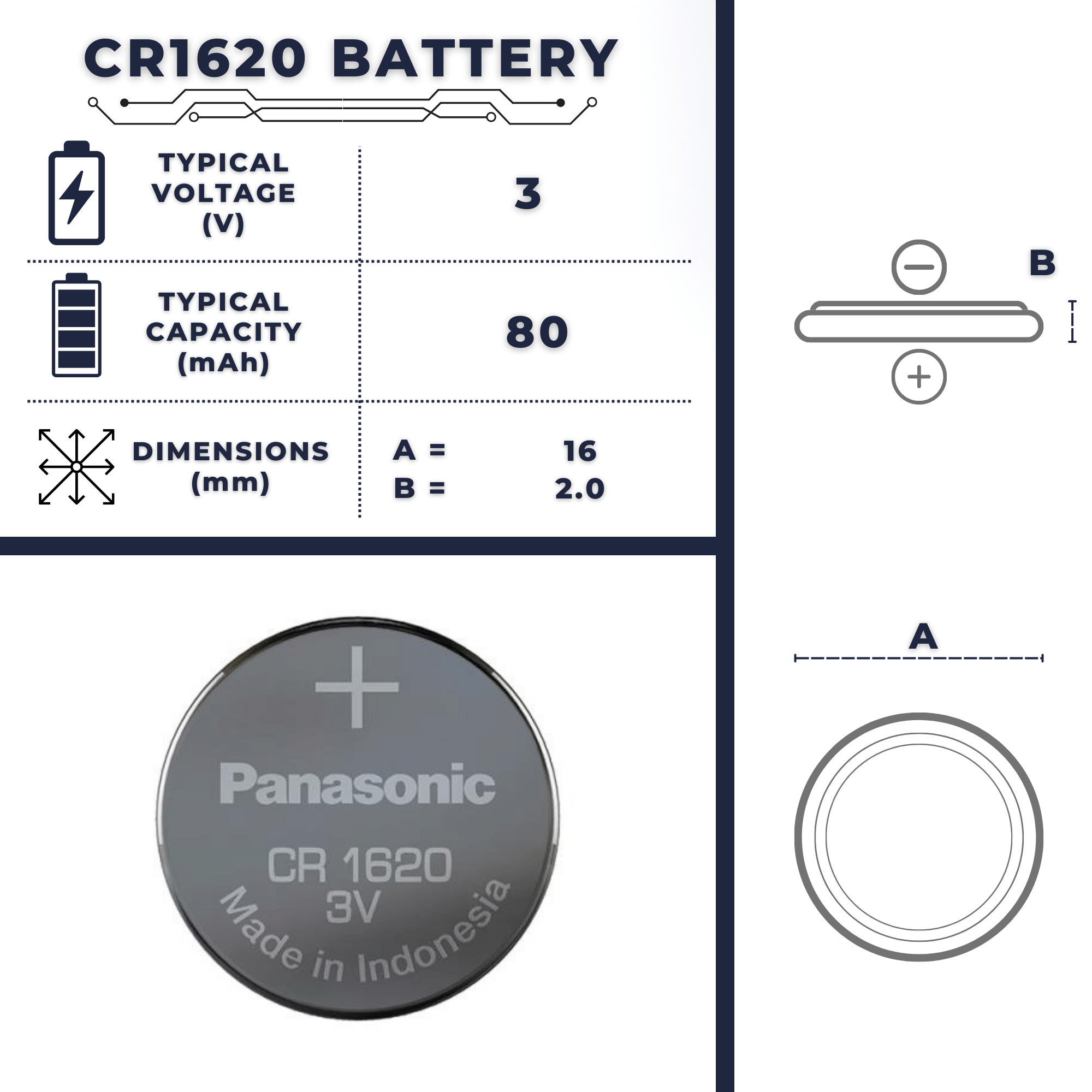 CR1620 Battery  Size, Voltage, Capacity, Advantage & Uses