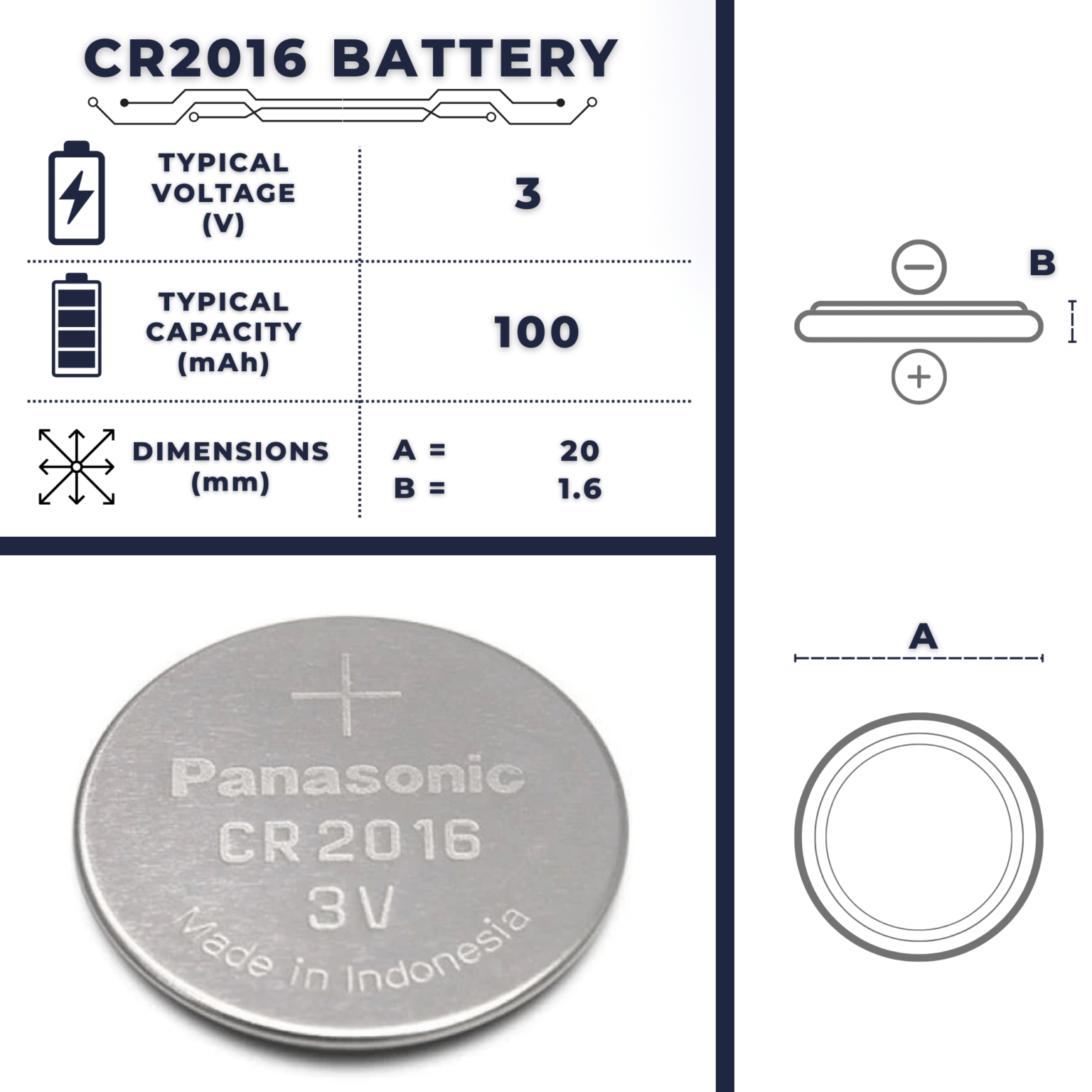 CR2016 Battery Size, Voltage, Capacity, Advantage & Uses