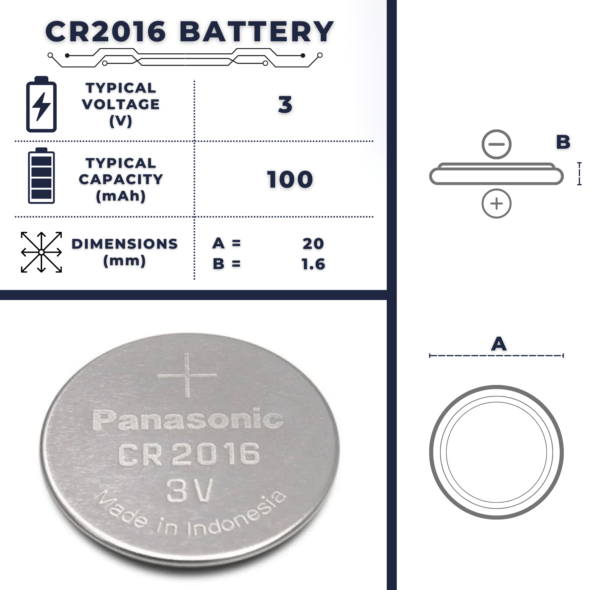 CR2016 Battery  Size, Voltage, Capacity, Advantage & Uses