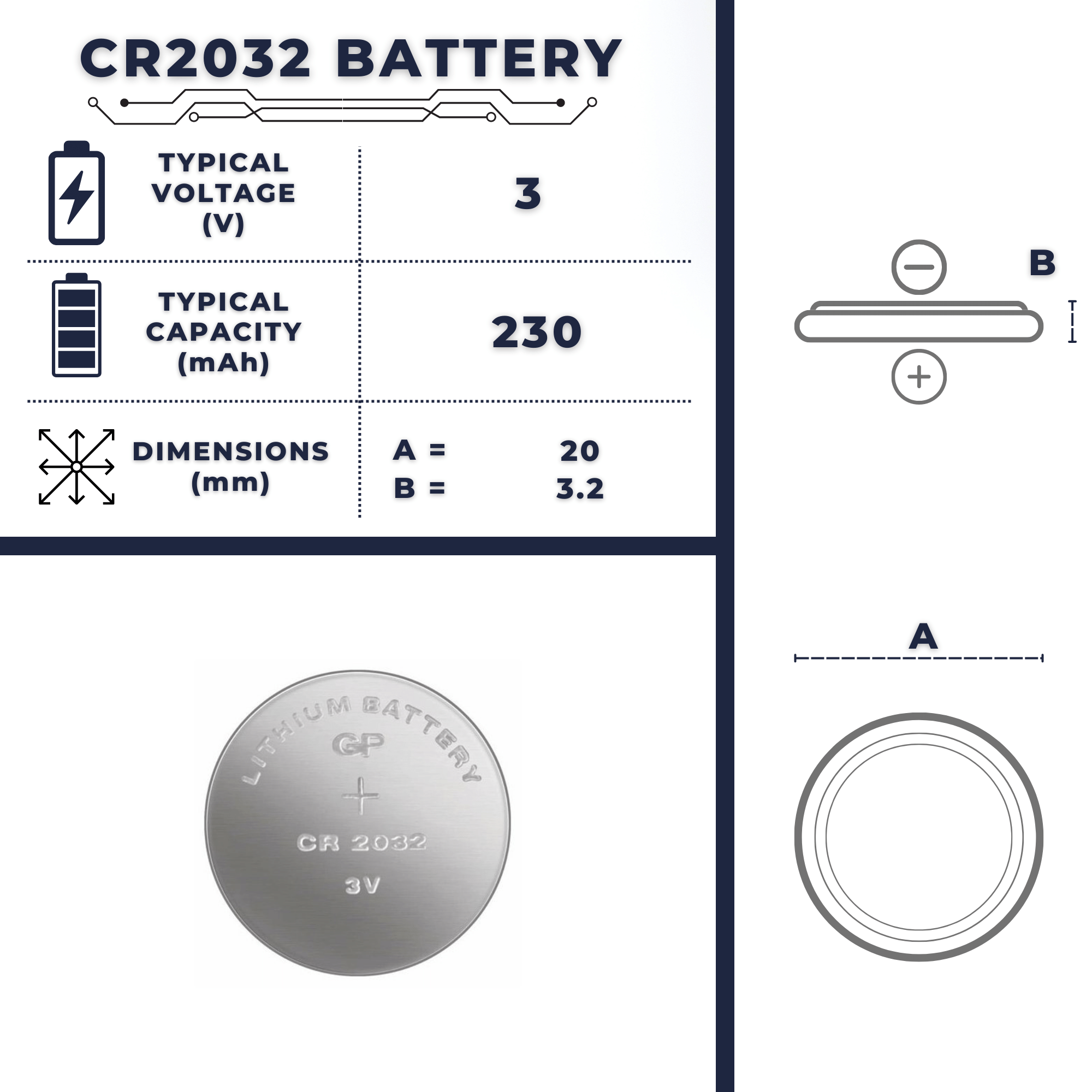 Batería CR2032 3V Alcalina