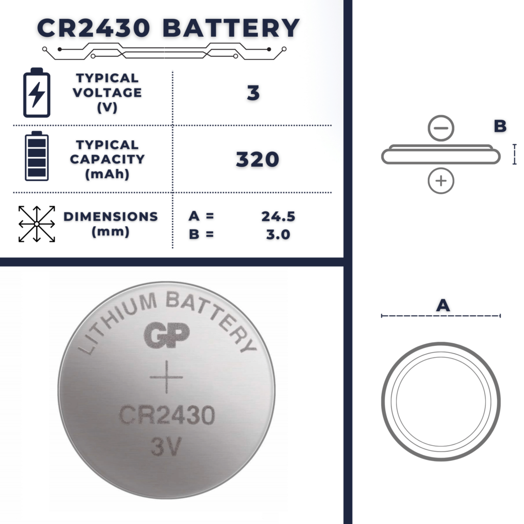 Batteria CR2430 | Dimensioni