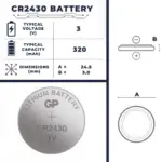 CR2430 バッテリー | サイズ、電圧、容量、利点と用途