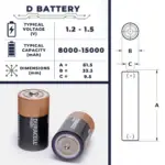 Dバッテリー | サイズ、重量、用途