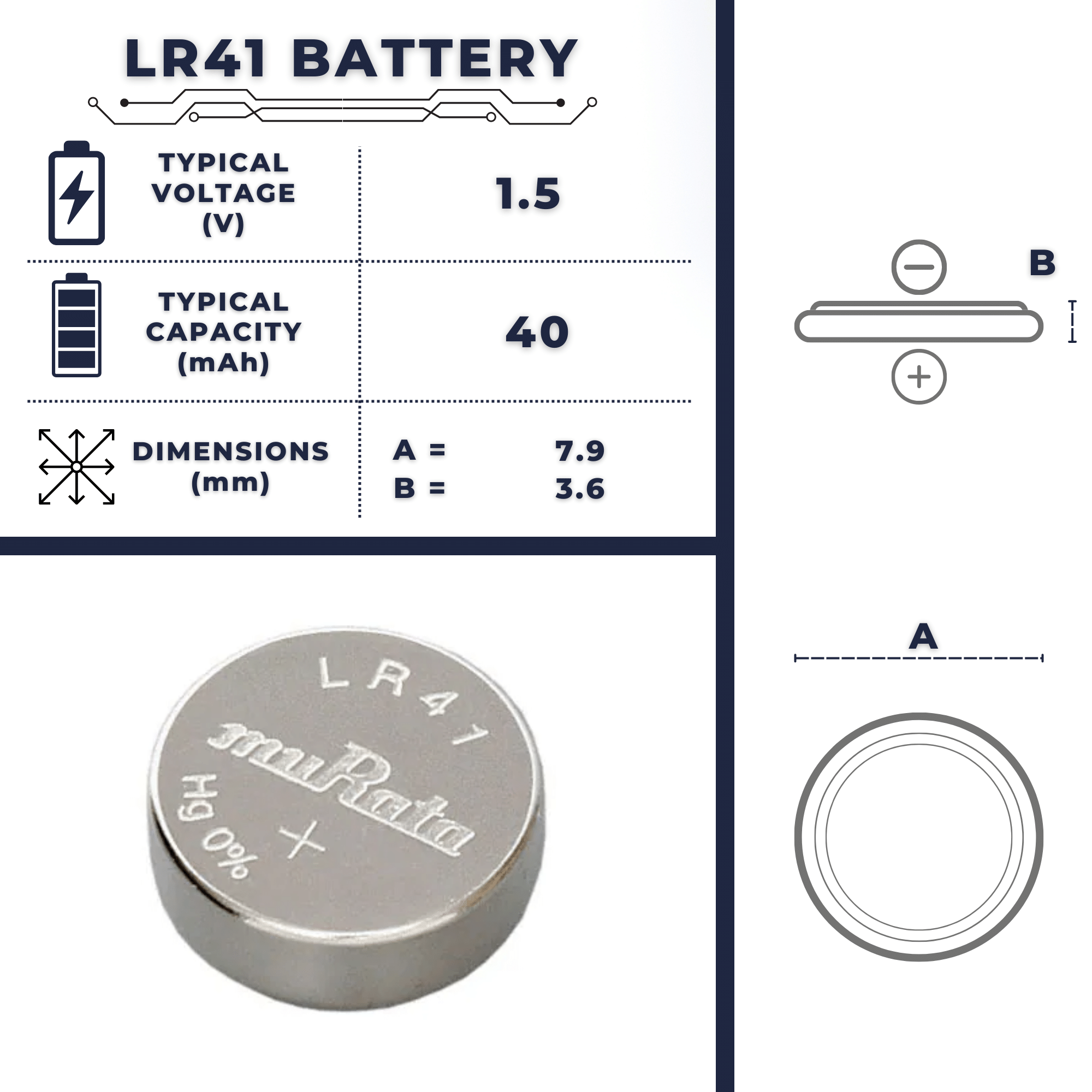 LR41 Battery  Size, Voltage, Capacity, Advantage & Uses