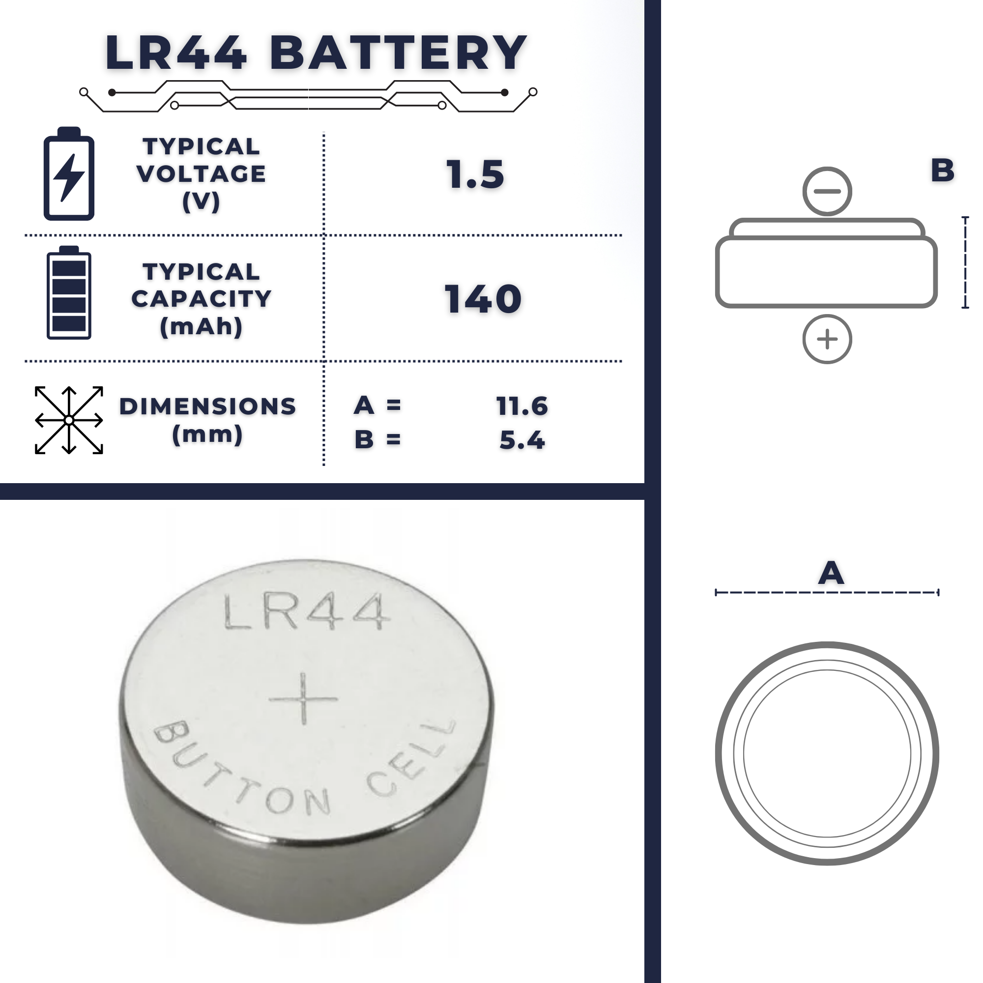 LR44 Battery  Size, Voltage, Capacity, Advantage & Uses