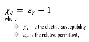 electric susceptibility and permittivity