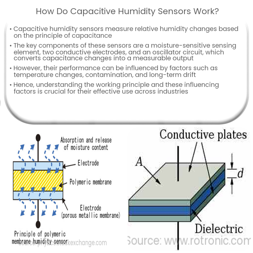 How do capacitive humidity sensors work?