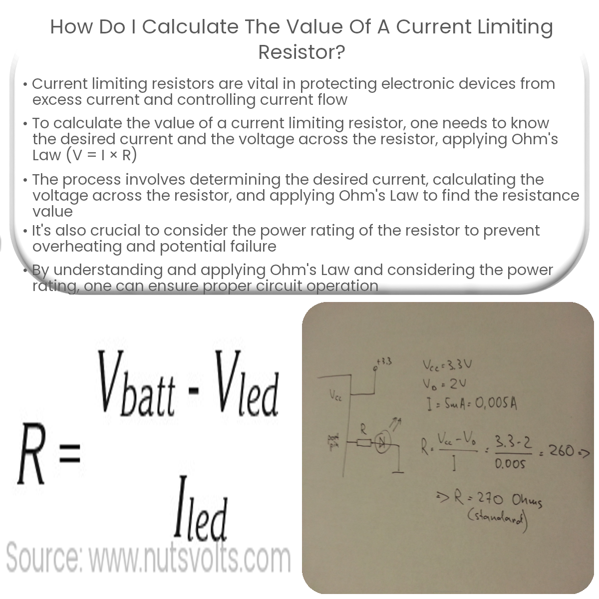 How do I calculate the value of a current limiting resistor?