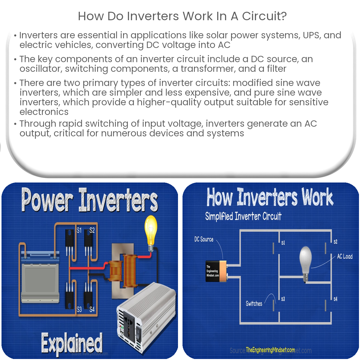 How do inverters work in a circuit?