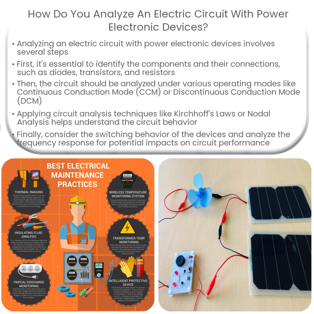 How do you analyze an electric circuit with power electronic devices?