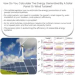 Como você calcula a energia gerada por um painel solar ou uma turbina eólica?