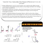 Como você calcula a diferença de fase em um circuito AC?