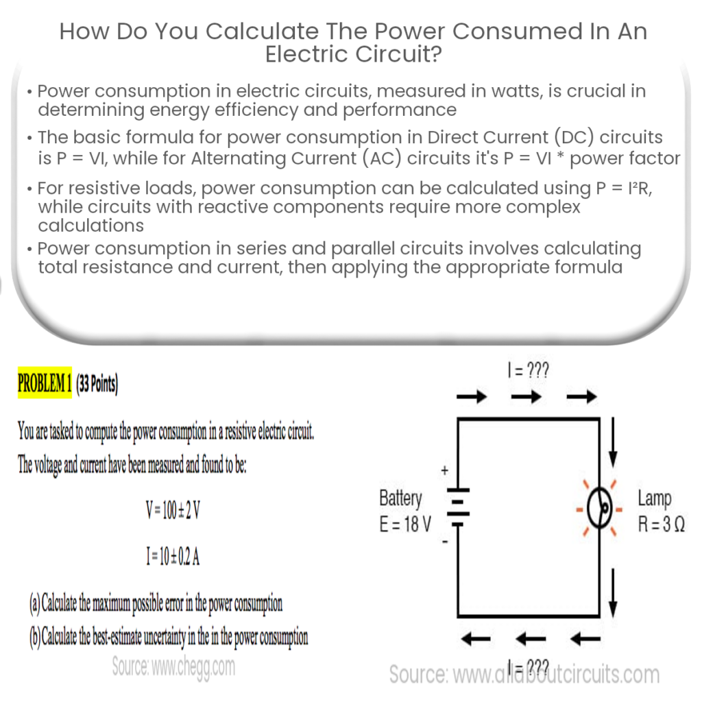 How do you calculate the power consumed in an electric circuit?