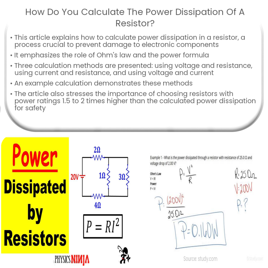 Como eu calculo a dissipação de potência em um resistor?