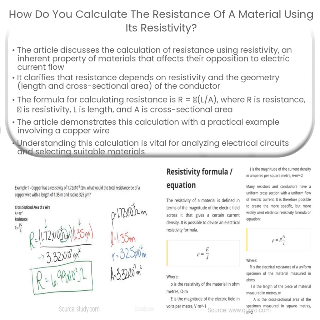 How do you calculate the resistance of a material using its resistivity?