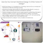 Como você converte energia elétrica em outras formas de energia?