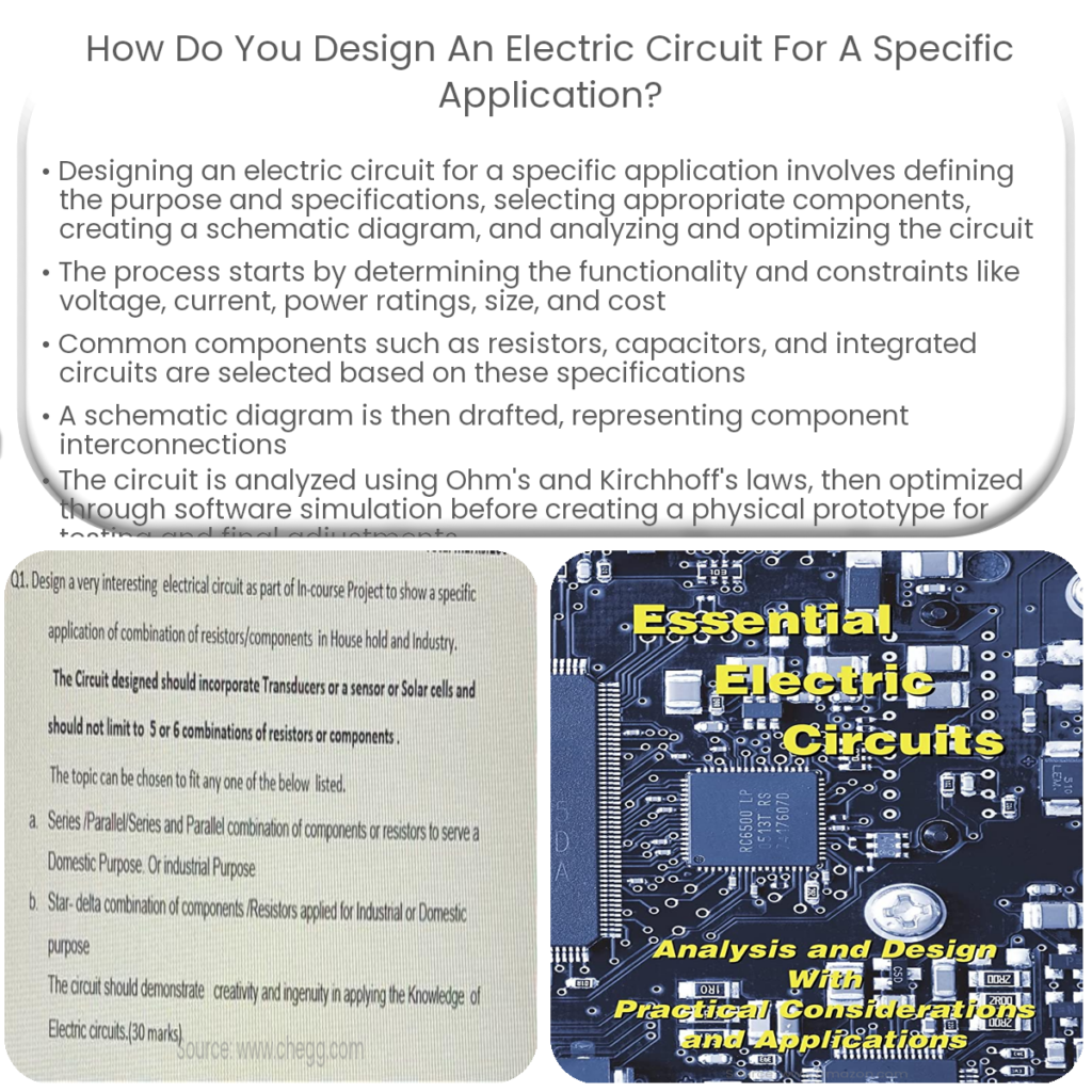 How do you design an electric circuit for a specific application?