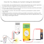Como você mede a corrente usando um amperímetro?