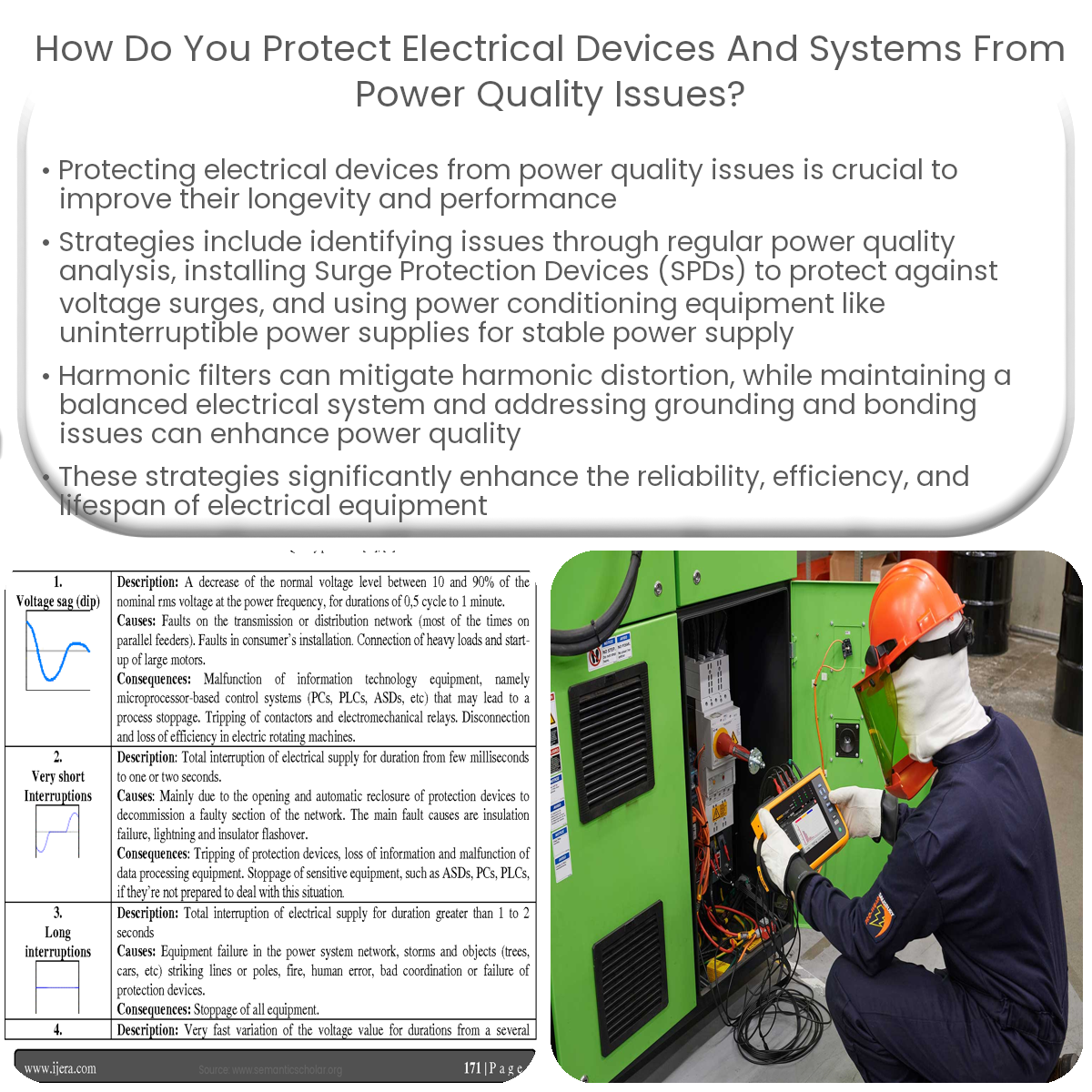 How do you protect electrical devices and systems from power quality issues?