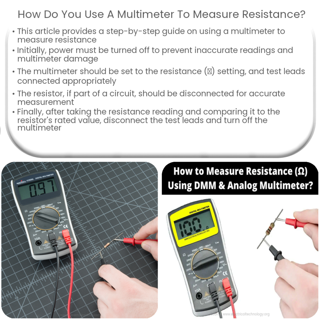 How do you use a multimeter to measure resistance?