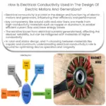 Como é utilizada a condutividade elétrica no projeto de motores e geradores elétricos?
