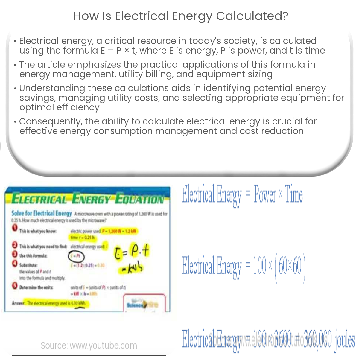 How is electrical energy calculated?