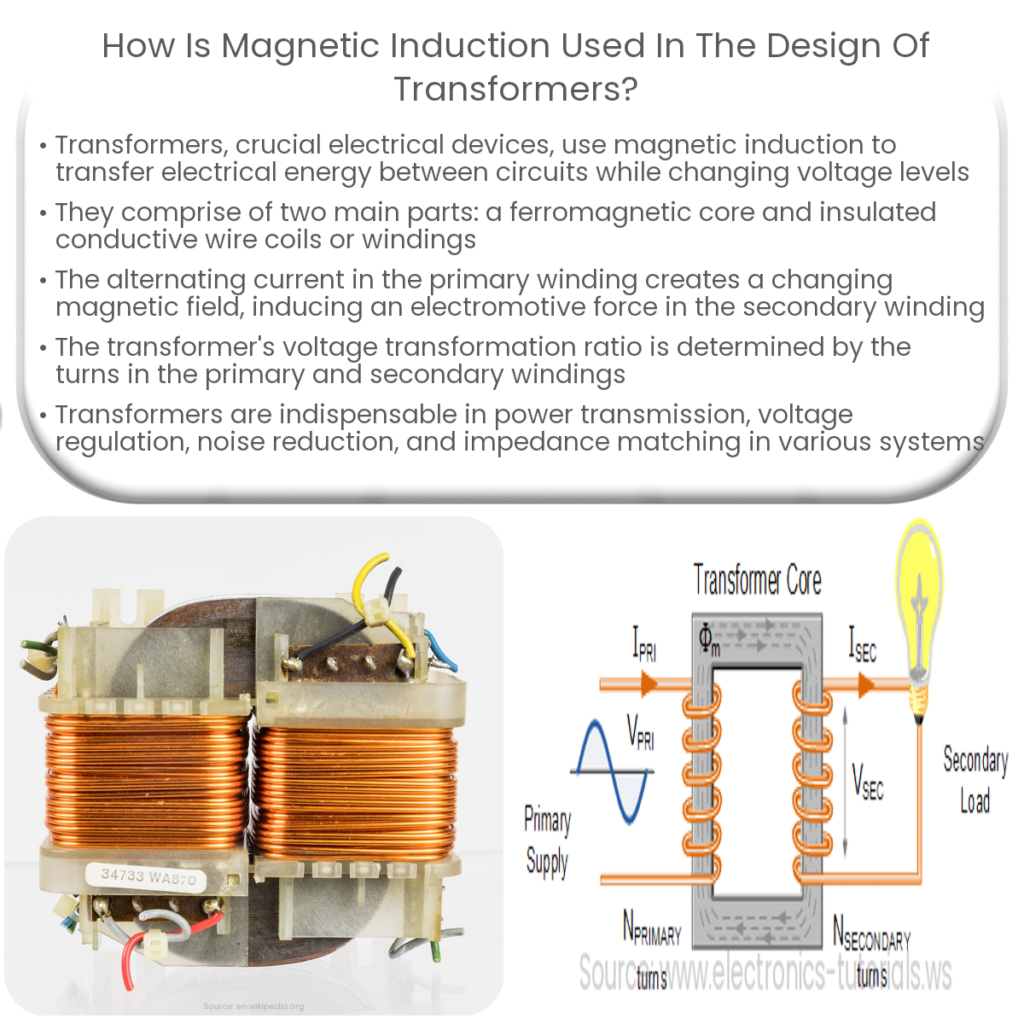 How is magnetic induction used in the design of transformers?