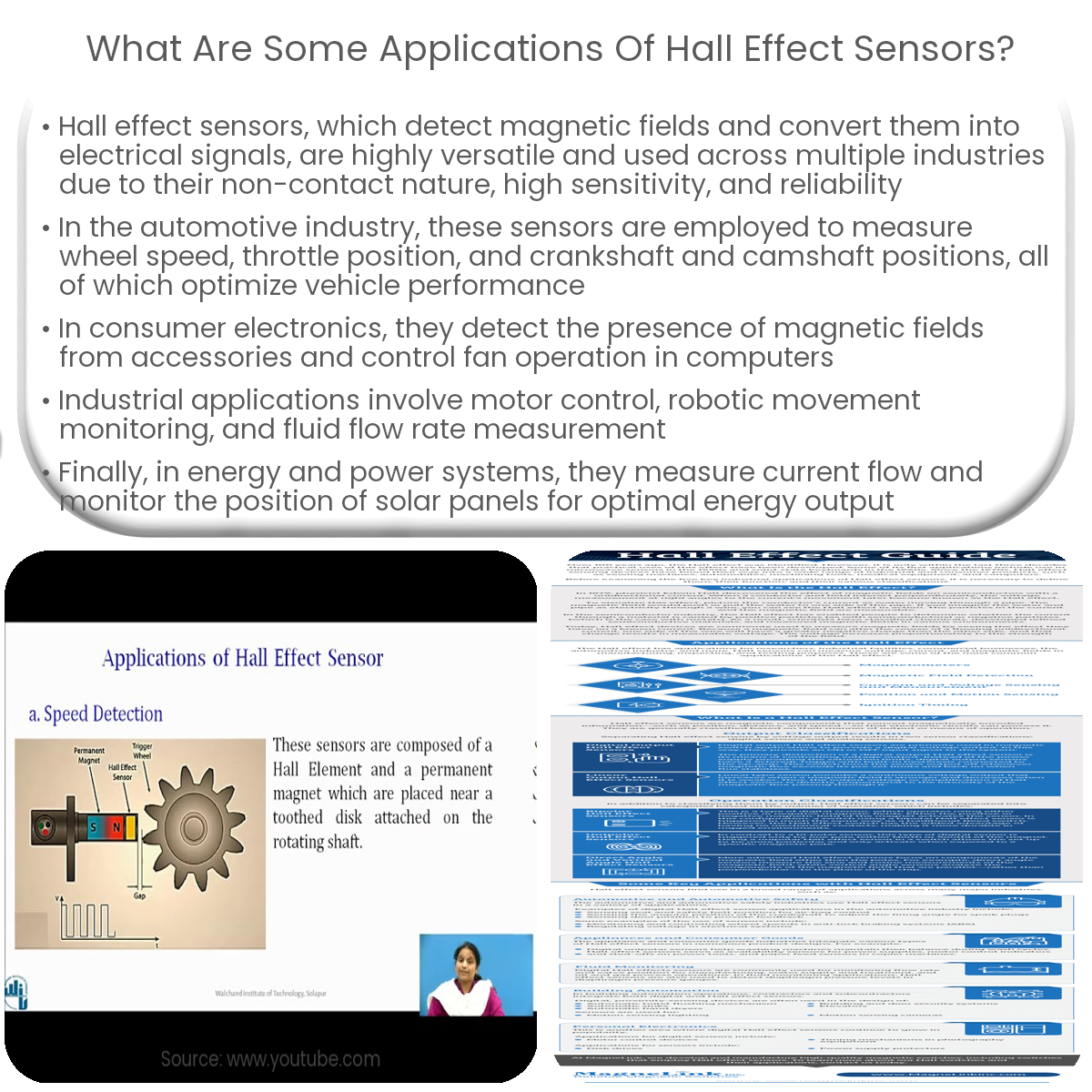 What are some applications of Hall effect sensors?