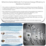 Quais são alguns métodos para melhorar a eficiência energética em sistemas elétricos?