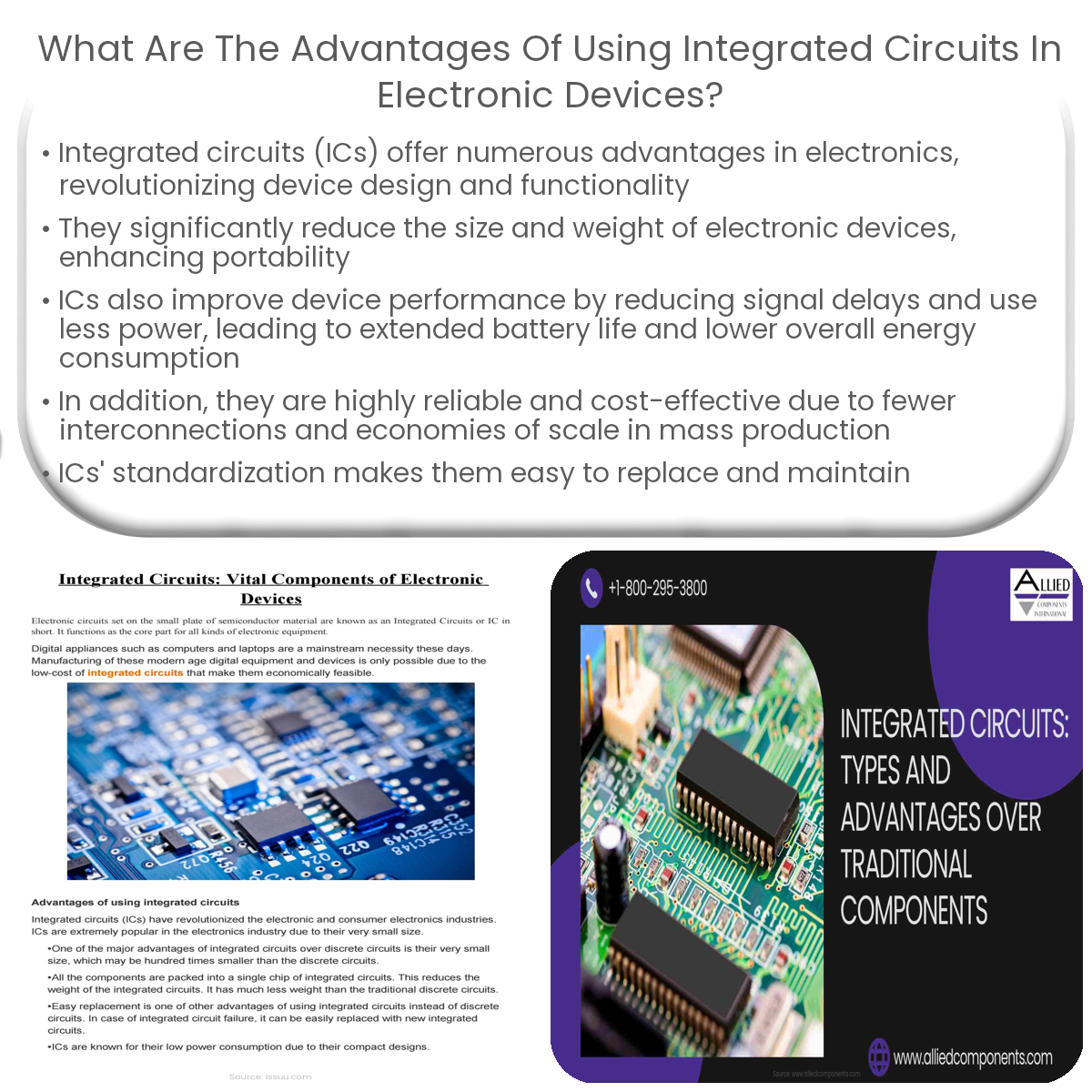 What are the advantages of using integrated circuits in electronic ...