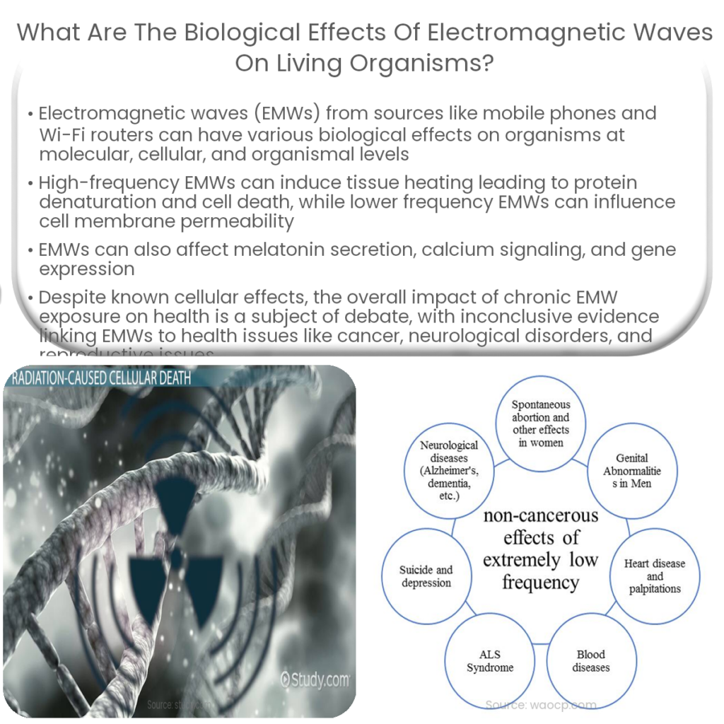 What are the biological effects of electromagnetic waves on living organisms?