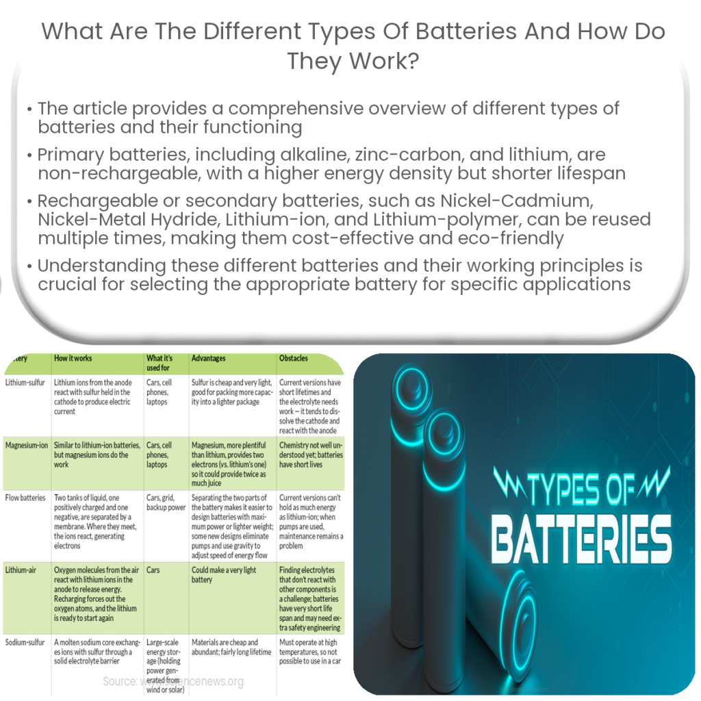 What are the different types of batteries and how do they work?