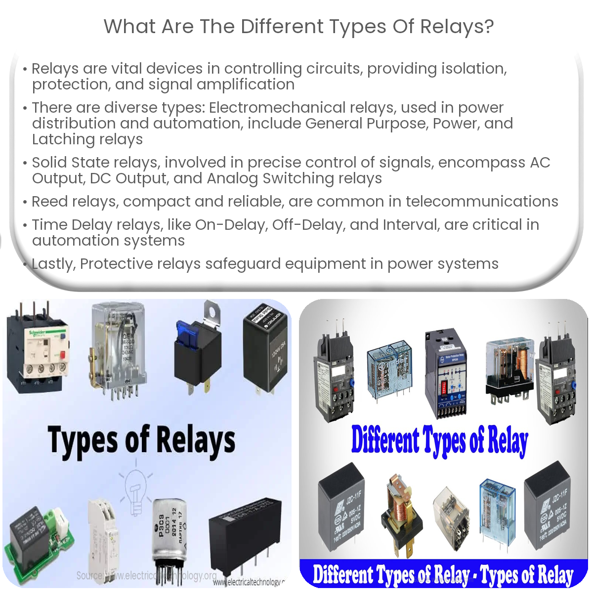 What are the different types of relays 