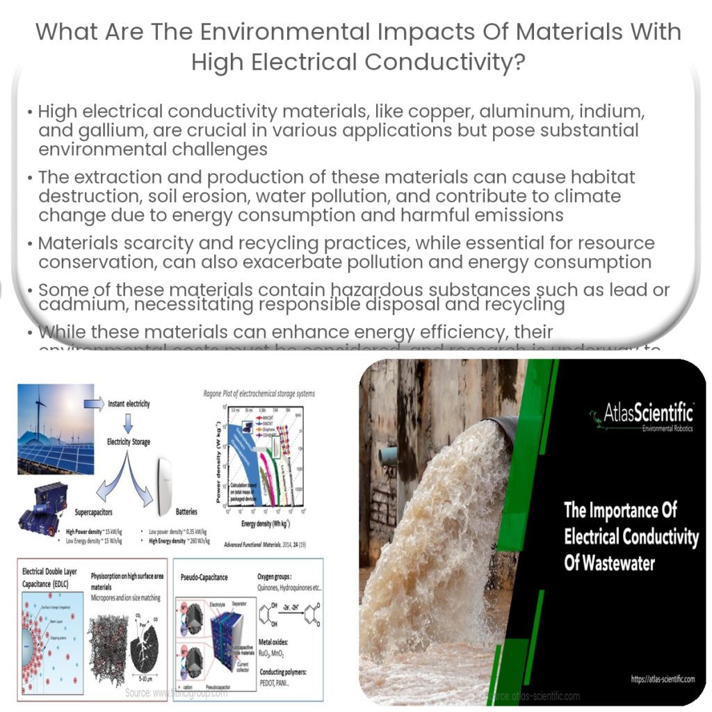 What are the environmental impacts of materials with high electrical conductivity?