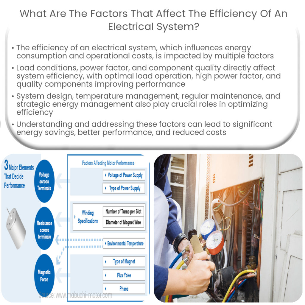 What are the factors that affect the efficiency of an electrical system?