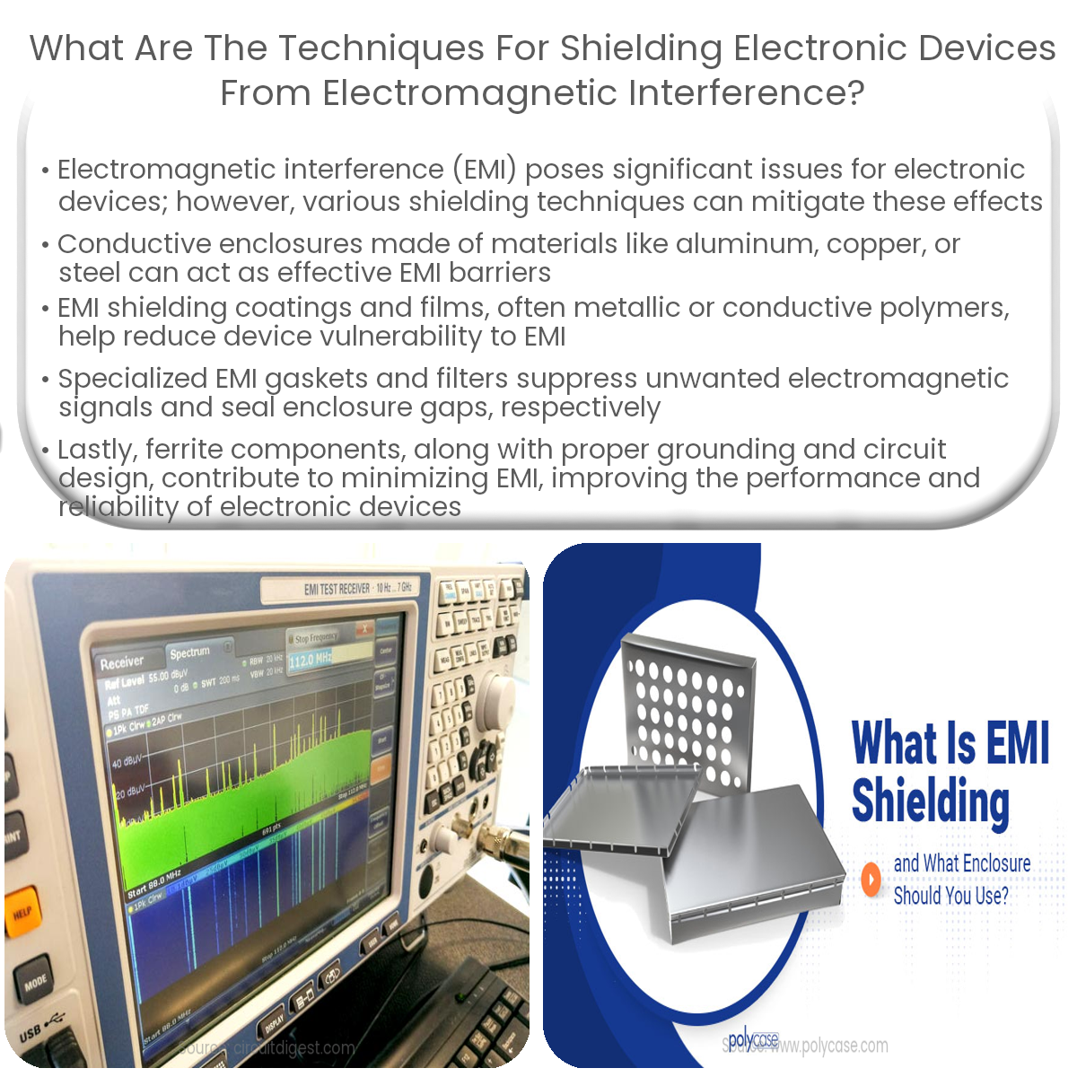 What are the techniques for shielding electronic devices from electromagnetic interference?