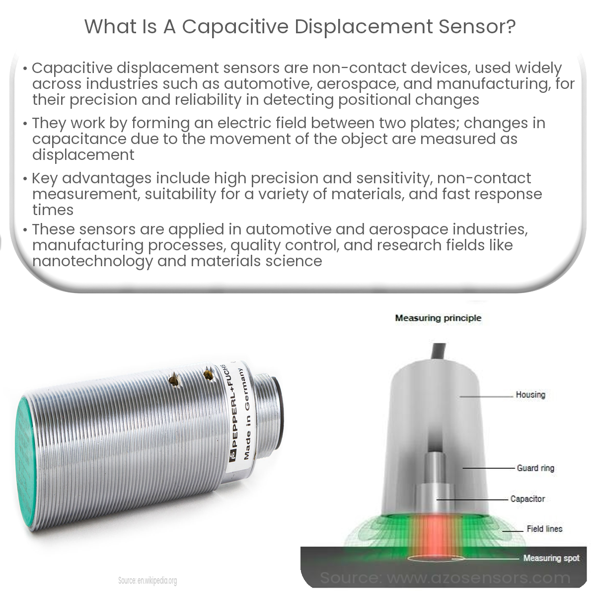 What is a capacitive displacement sensor?