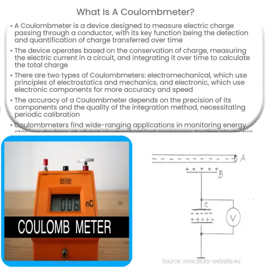 How does a Coulombmeter work in measuring electric charge?
