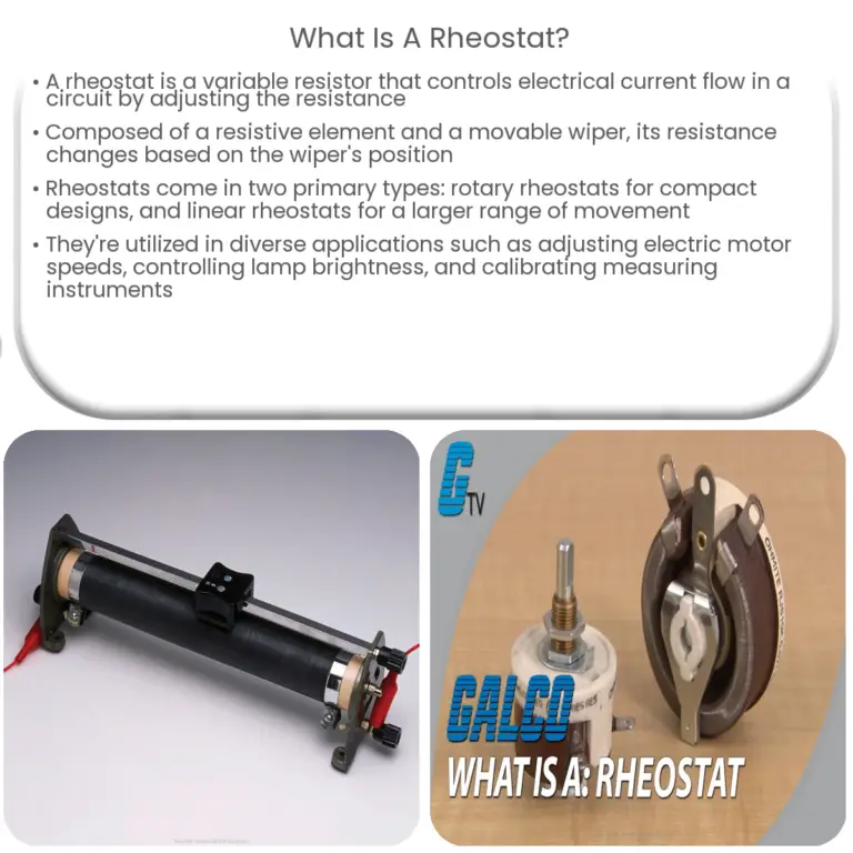 What is a rheostat, and how does it differ from a potentiometer