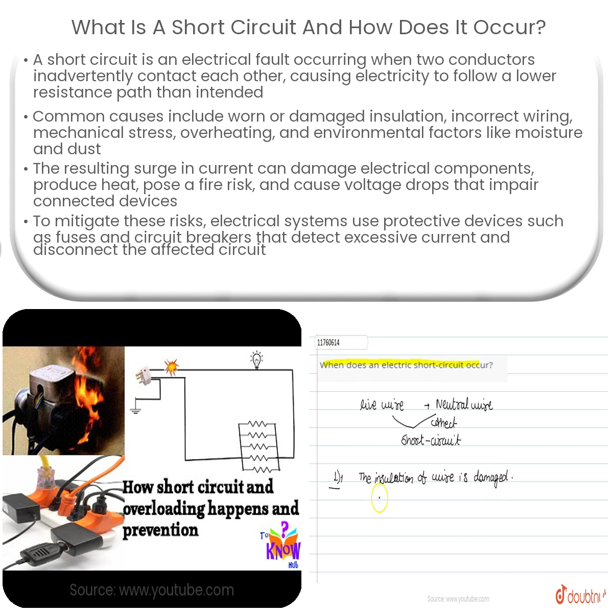 What is a short circuit and how does it occur?