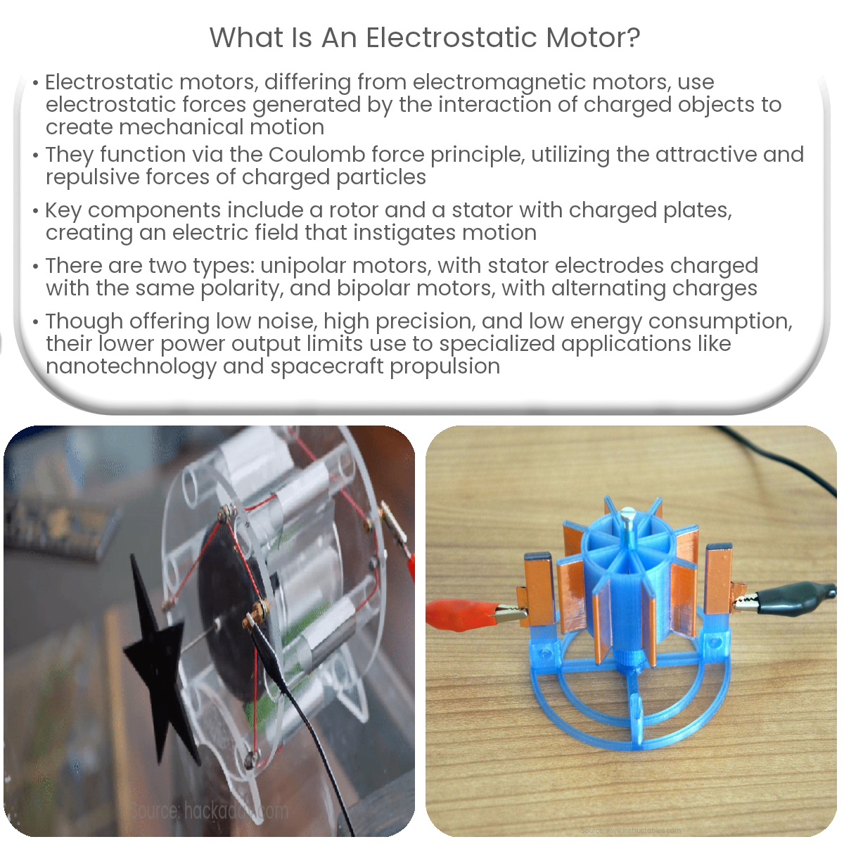 What is an electrostatic motor?