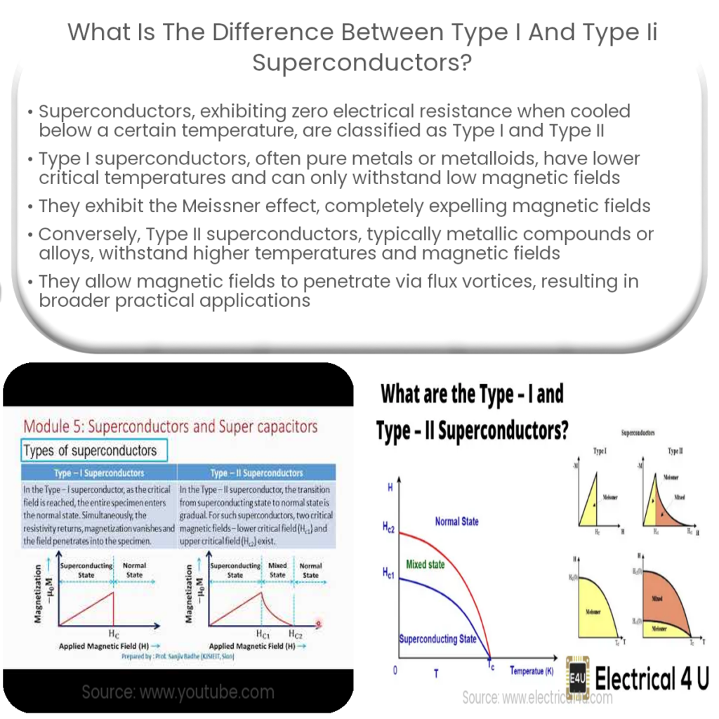 What is the difference between type I and type II superconductors?