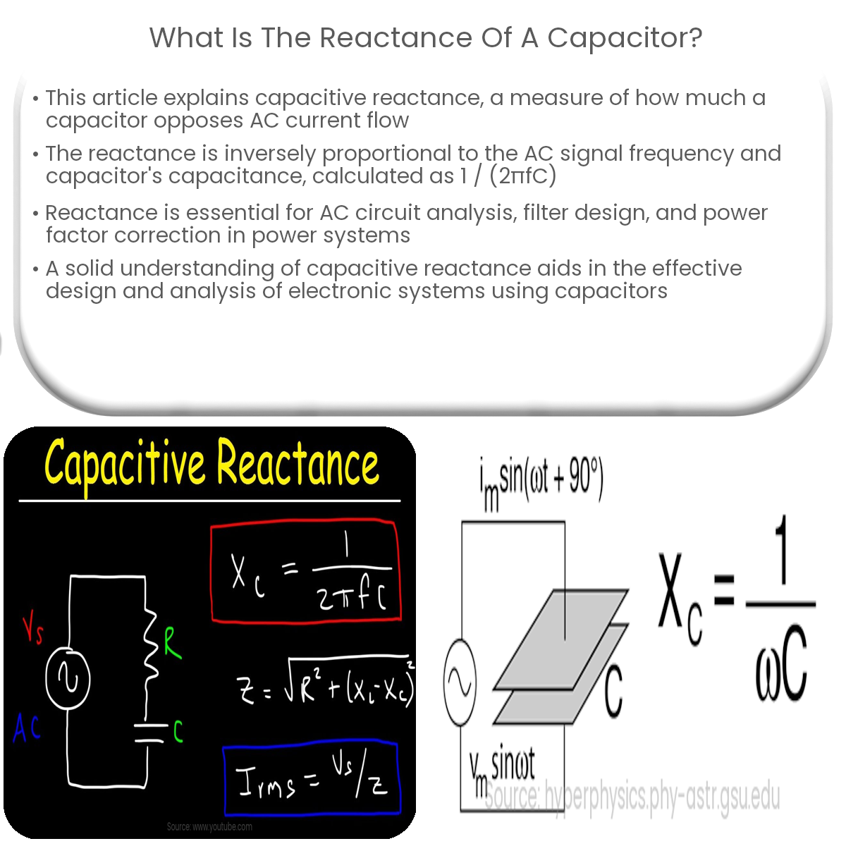 What is the reactance of a capacitor?